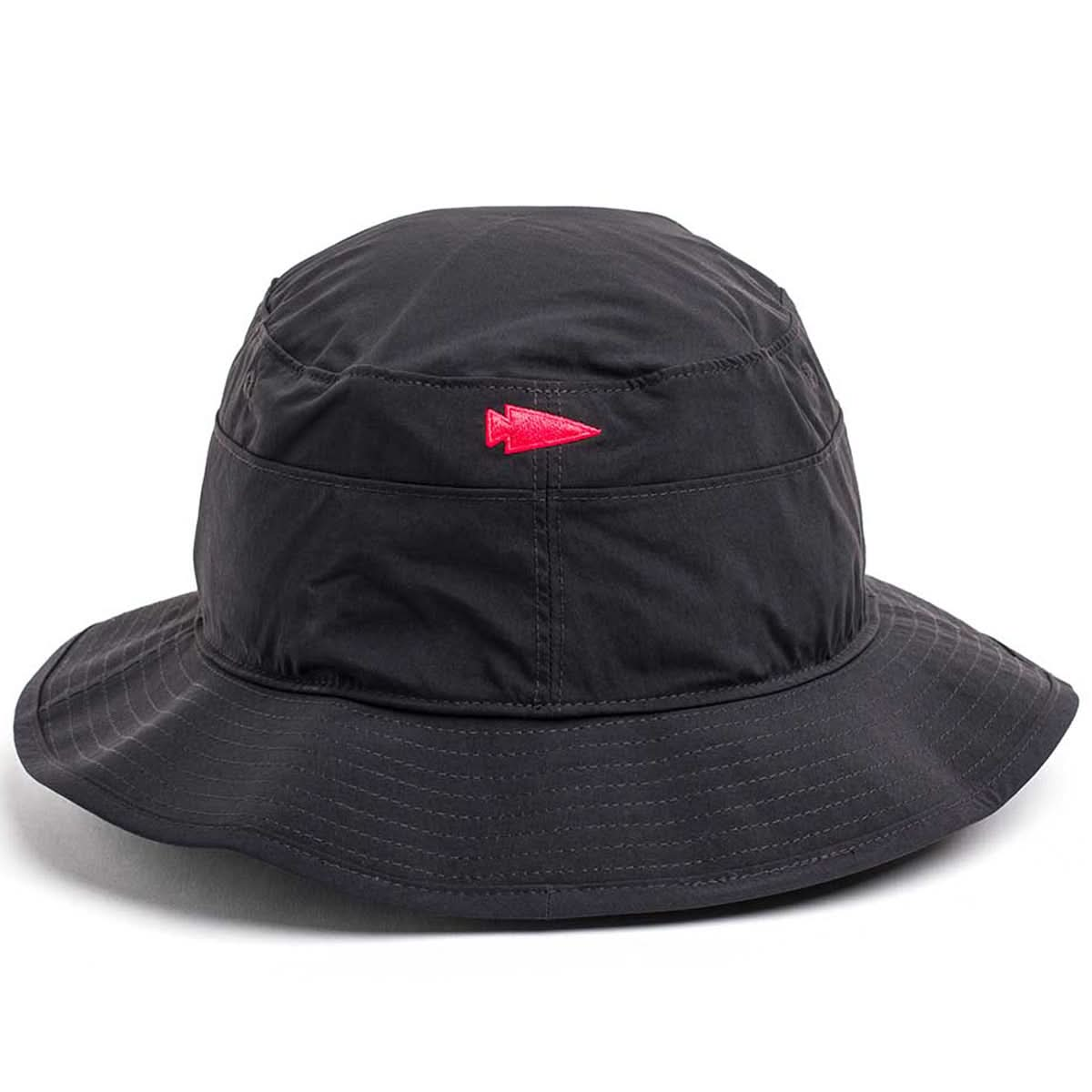 The Boonie Hat - Slick - ToughDry sports a black design with a red arrow logo on the front and is made from durable ToughDry® fabric, providing excellent protection against the elements.