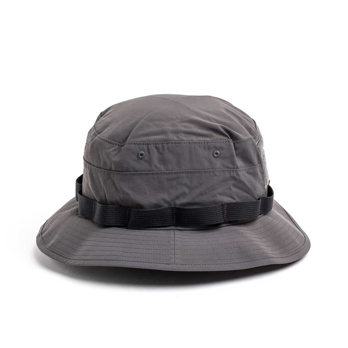 Boonie Hat - Tactical - ToughDry: Gray hat with black webbing band, wide downward-sloping brim made from durable ToughDry® fabric.