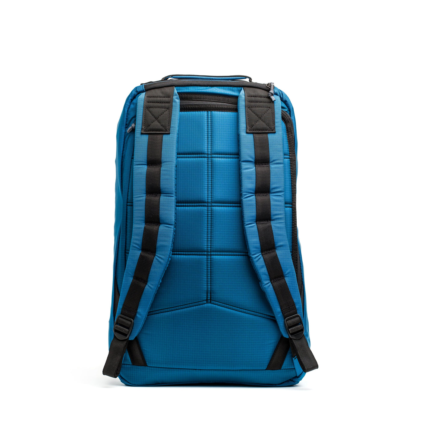 GR1 USA - Ripstop ROBIC® by GORUCK, an ultra-lightweight rucksack in blue with black straps, displayed from the back on a white background.