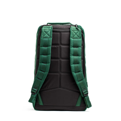 The GR1 USA - Cordura (The Original Ruck) by GORUCK is a green and black backpack featuring padded straps and a quilted back panel, perfect for enduring the demands of the GORUCK Challenge or any Special Forces training.