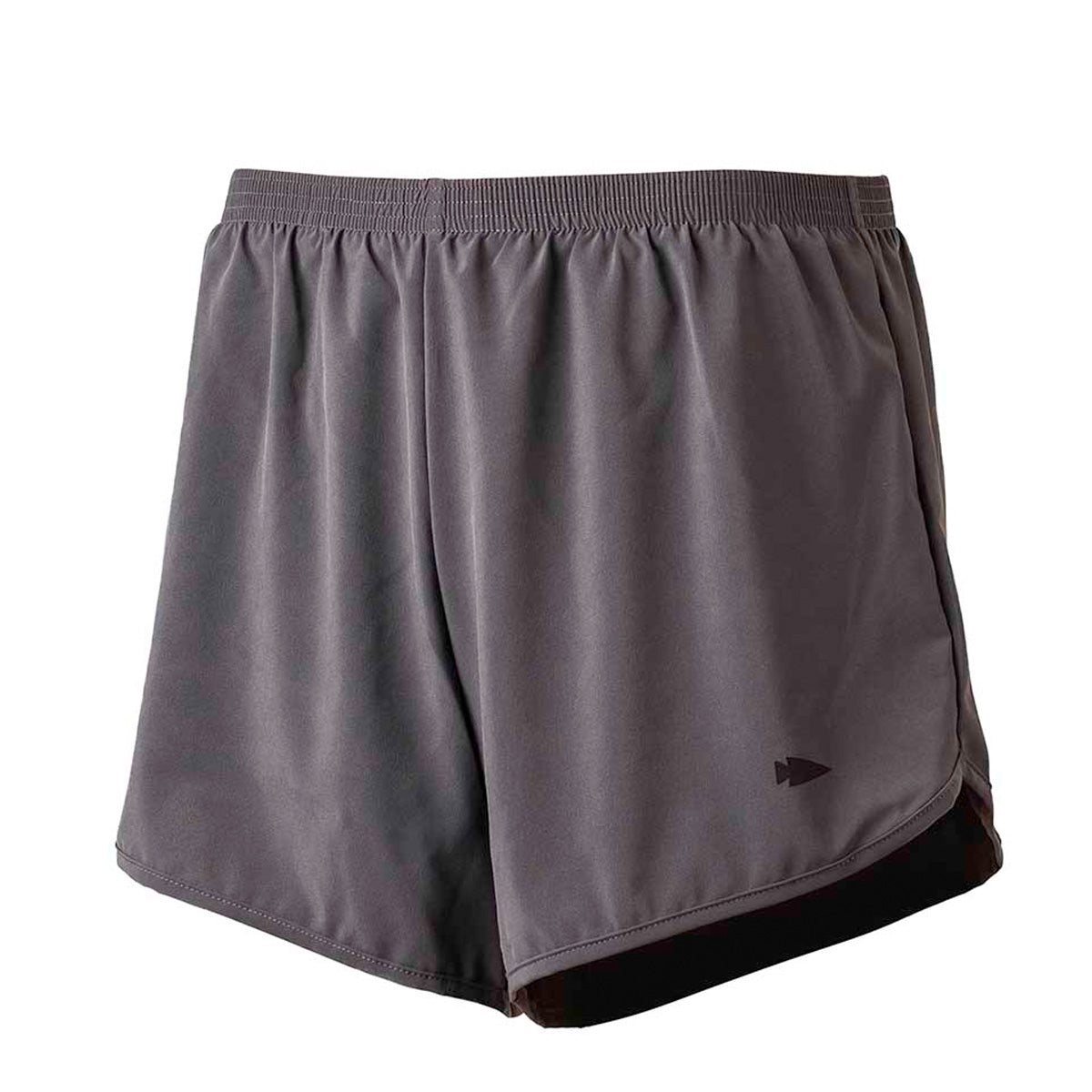 A pair of gray Men’s Ranger Panties by GORUCK featuring ToughStretch fabric and a small logo on the left leg, complete with an elastic waistband.