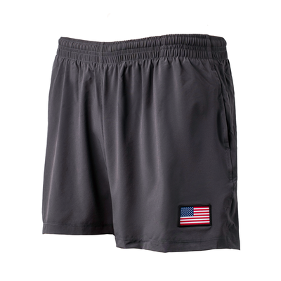 The Men’s USA Training Shorts from GORUCK, made with ToughStretch fabric for enhanced durability, include an elastic waistband and side pockets. A small patch featuring the American flag is sewn on the lower left side to reflect their patriotic spirit. Additionally, these shorts come with the SCARS Lifetime Guarantee for added peace of mind.