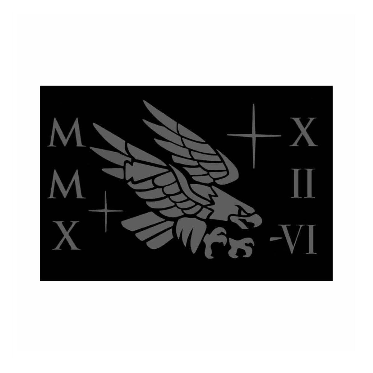 The Patch - GORUCK TRIBE - 2022 features a stylized eagle with outstretched wings, Roman numerals, and stars on a black background, capturing the spirit cherished by rucking enthusiasts.