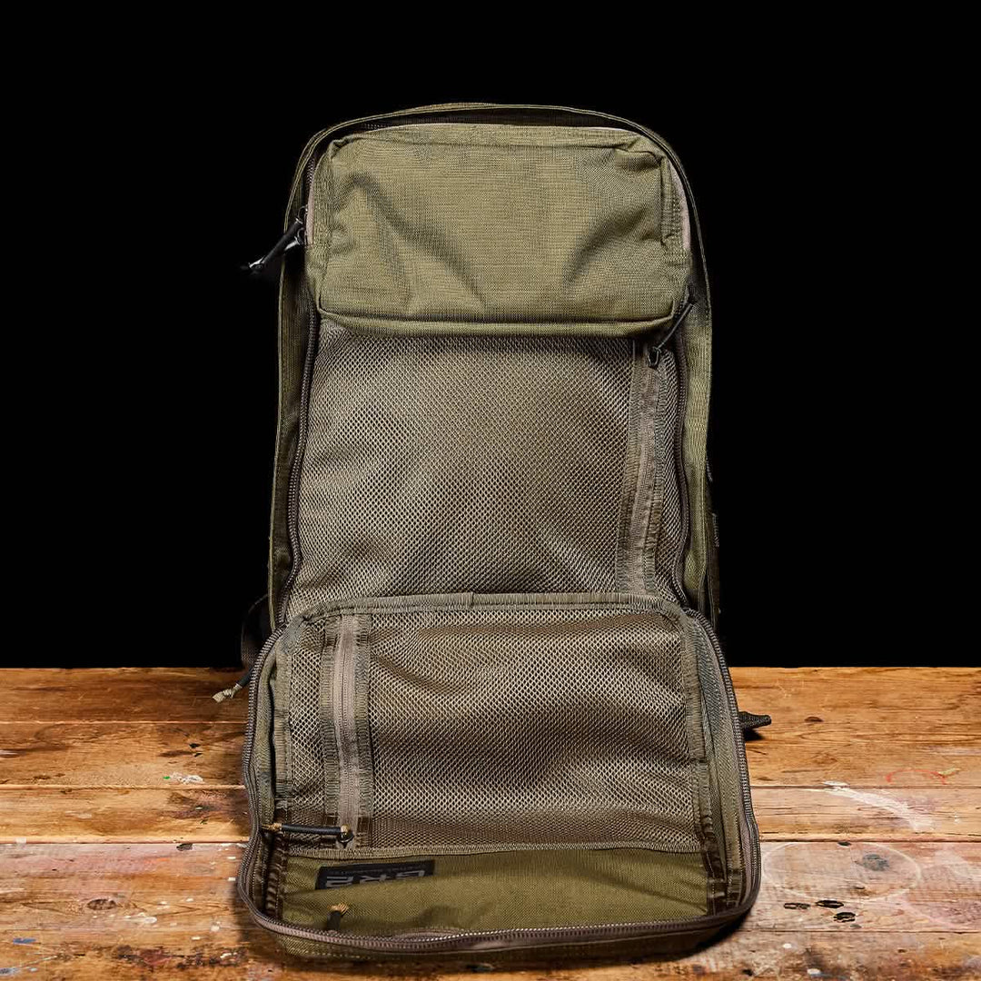 Gear textured backpack with mesh pocket best sale