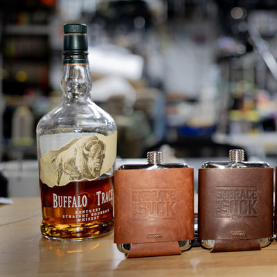 Leather Wrapped Flask - Built By Scars