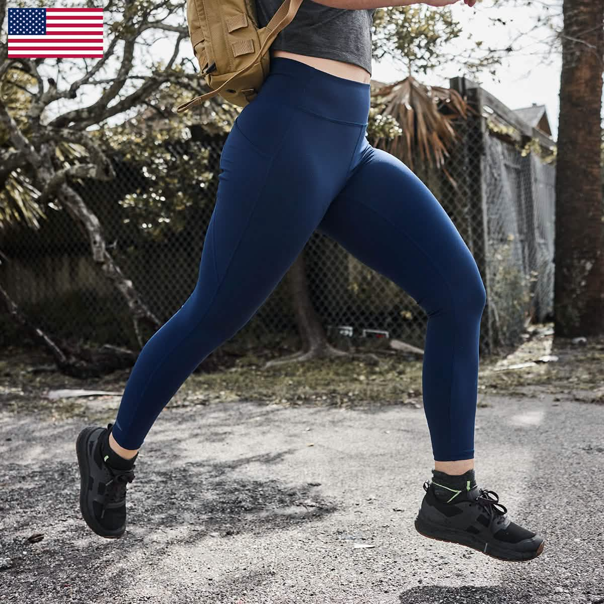 Blue workout tights online