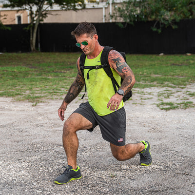 Men's Ballistic Trainers - Wolf Grey + Acid Lime W / Acid Lime Reflective Spearhead