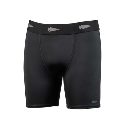 The GORUCK Performance Brief is a sleek pair of black compression shorts with a form-fitting design. The breathable fabric guarantees comfort, and the waistband includes a discreet arrow design.