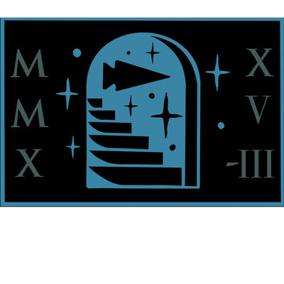 The "Tribe 'n Training" artwork features abstract blue stairs and a door on a black background, adorned with Roman numerals and stars. This composition symbolizes community-building, with each element contributing to the tribe's harmonious essence.