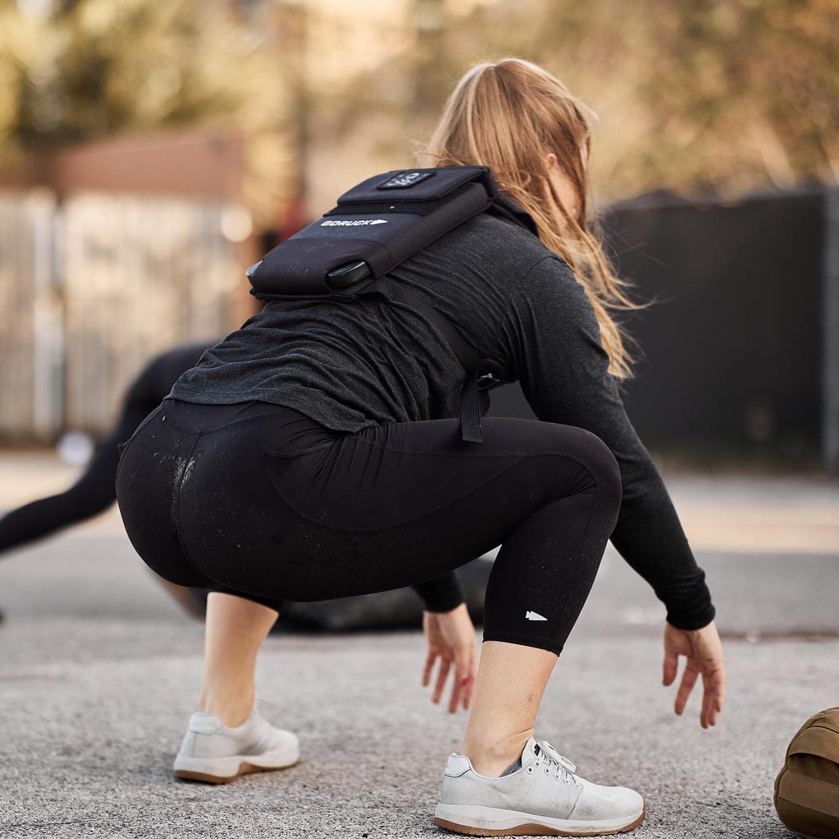 Woman working out in Cropped Training Leggings Pocket Black